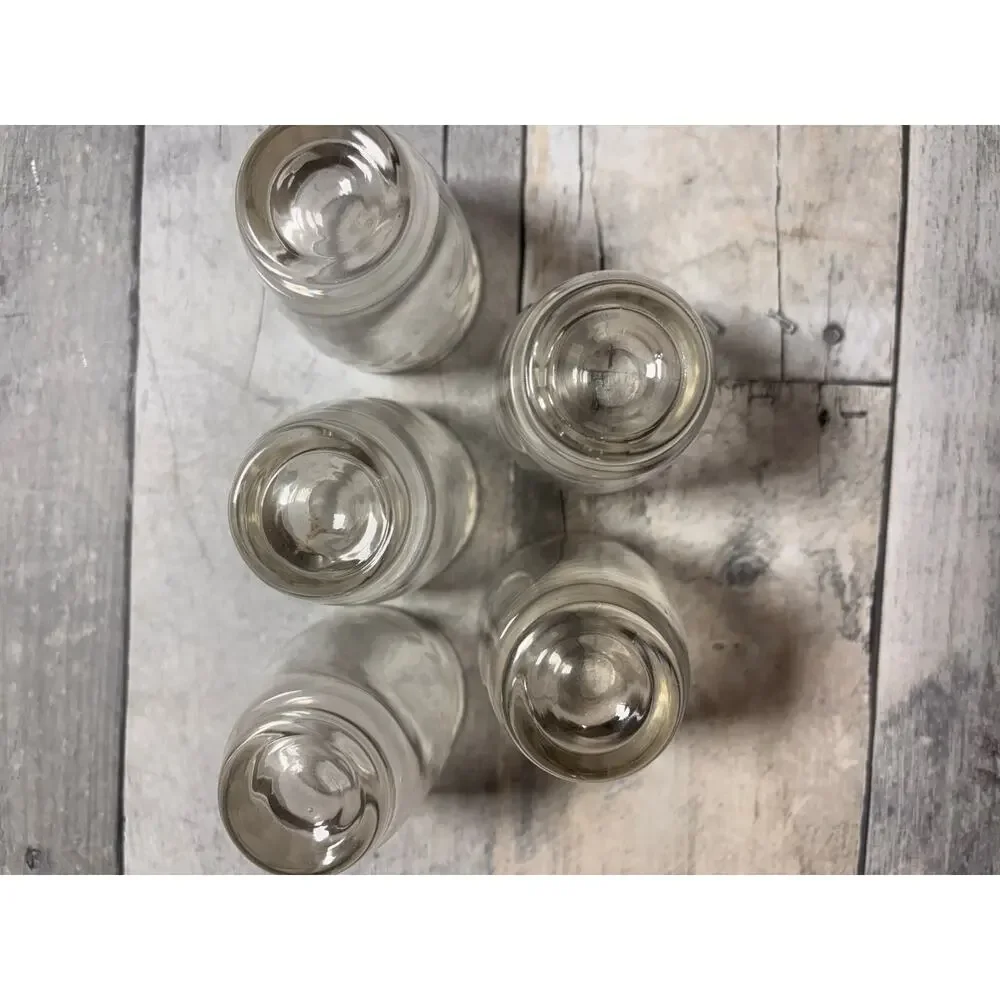 Set of 5 VINTAGE 1960s ANCHOR HOCKING Shot Glasses Etched Laurel Leaf Pattern!